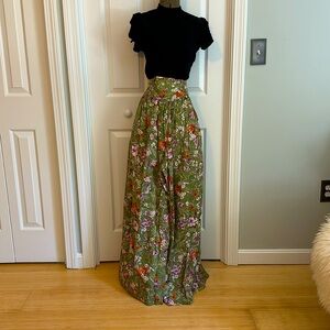 Anthropologie scarf print wide leg pants